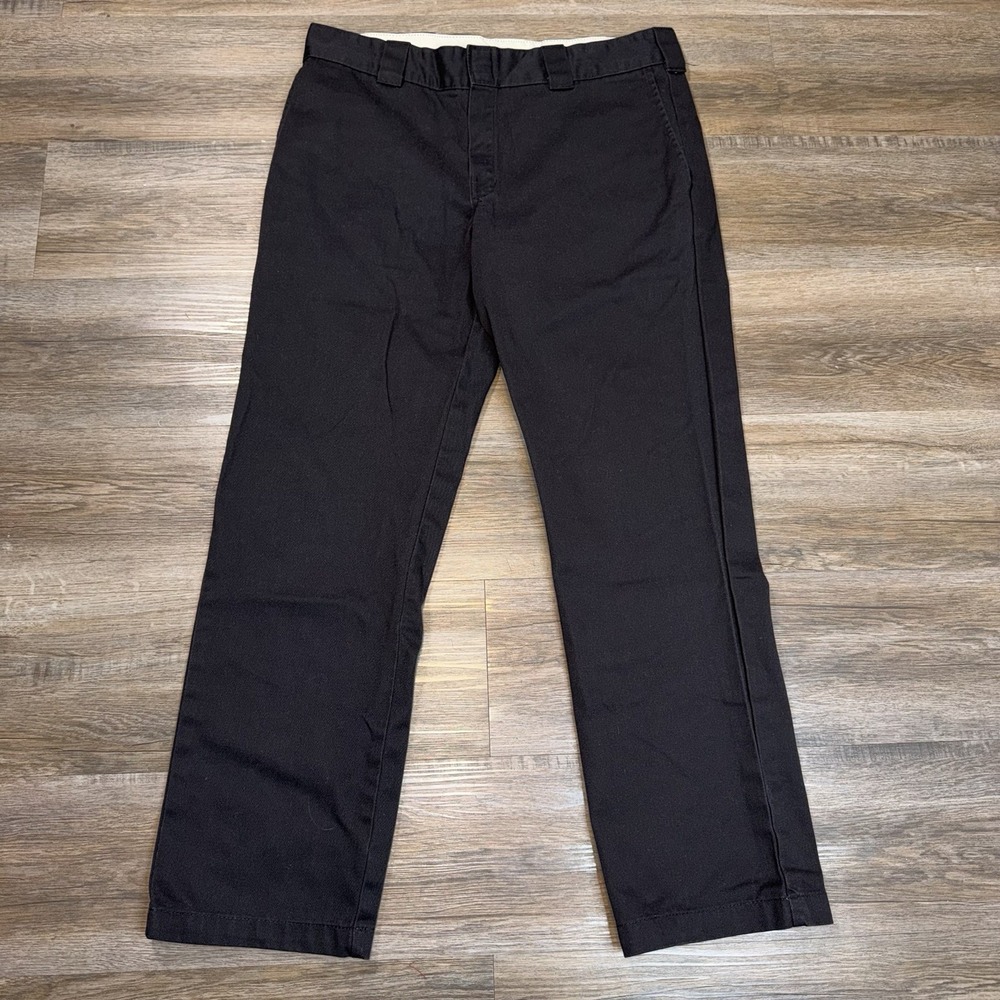 Dickies Pants Mens 36W x 32L Black Slim Straight Fit 874 Causal Workwear